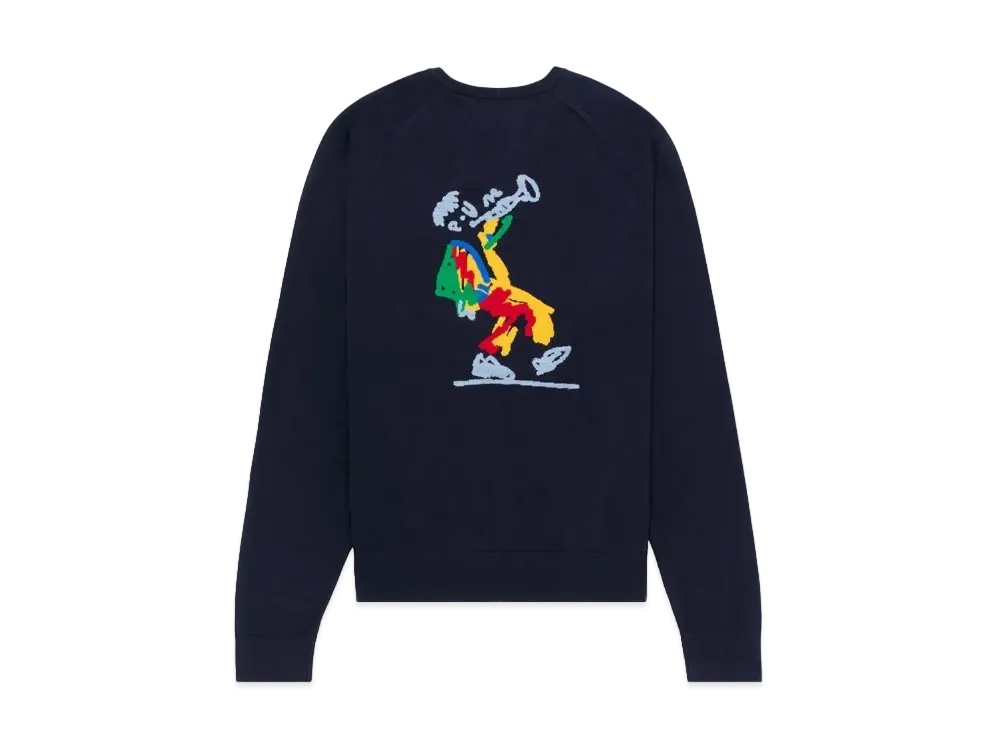 Aime Leon Dore x Drake's Intarsia Knit Sweater "Navy"