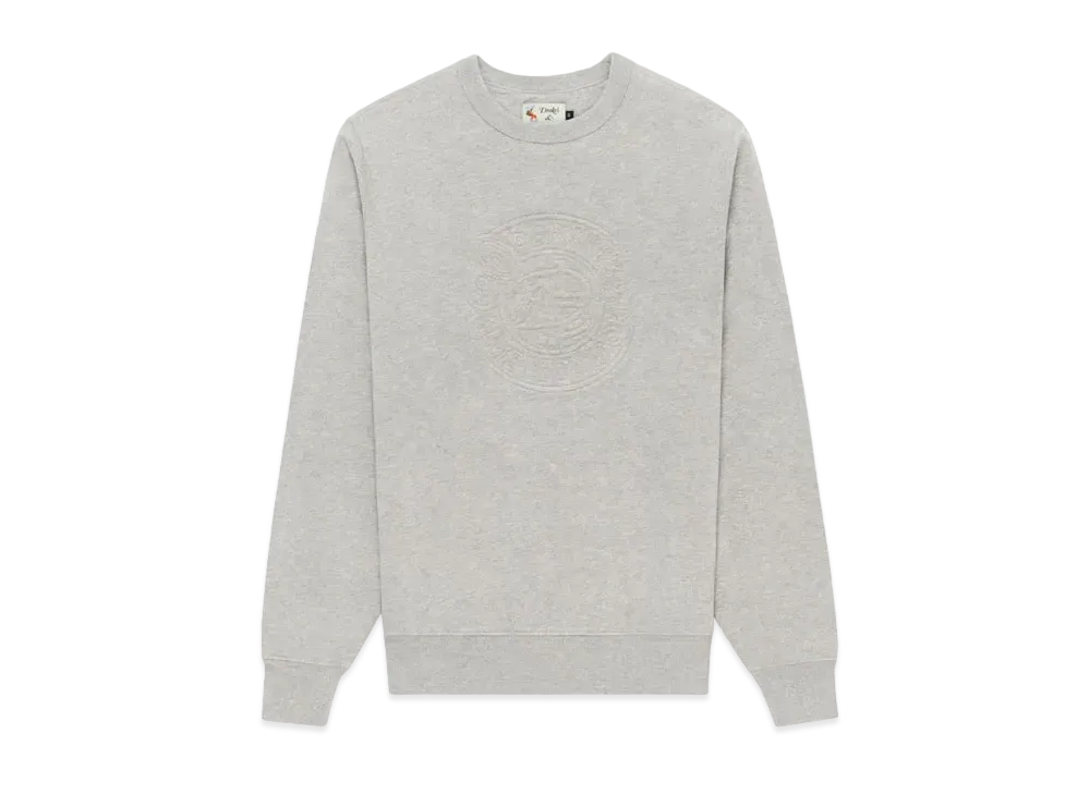 Aime Leon Dore x Drake's Embossed Crewneck Sweatshirt "Grey"