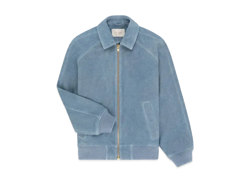 Aime Leon Dore Denim Printed Leather Jacket "Blue"