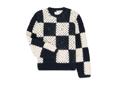 Aime Leon Dore Crochet Crewneck Sweater "Black/White"
