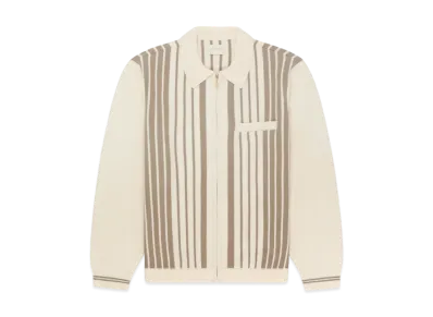 Aime Leon Dore Striped Polo Cardigan "Ivory"