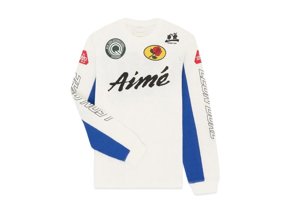 Aime Leon Dore Mesh Moto Long-Sleeve Tee "White"