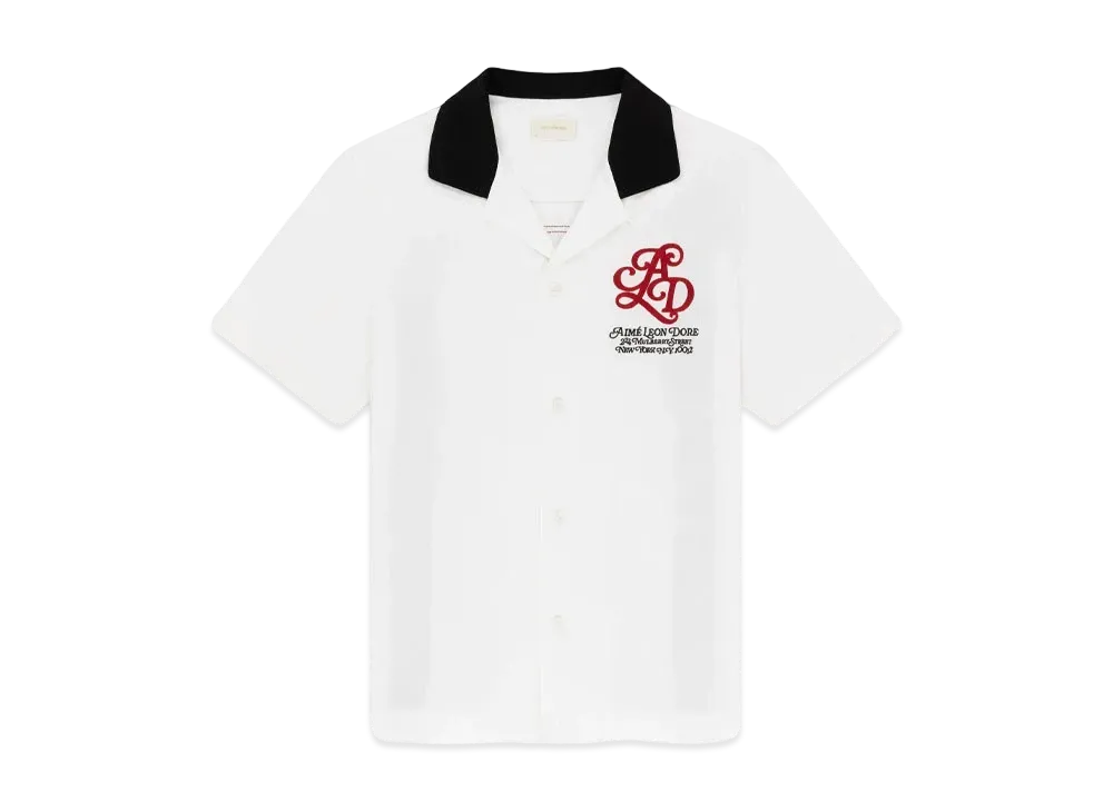 Aime Leon Dore Monogram Bowling Shirt "White"