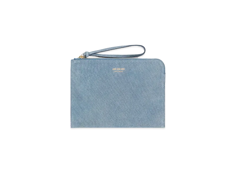 Aime Leon Dore Denim Printed Small Leather Pouch "Light Blue"