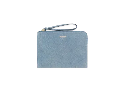 Aime Leon Dore Denim Printed Small Leather Pouch "Light Blue"