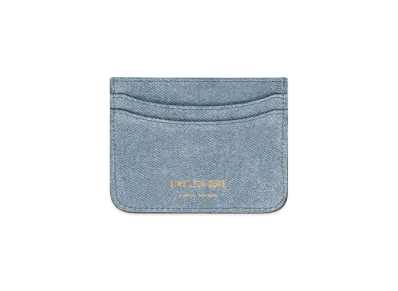 Aime Leon Dore Denim Printed Leather Card Holder "Light Blue"