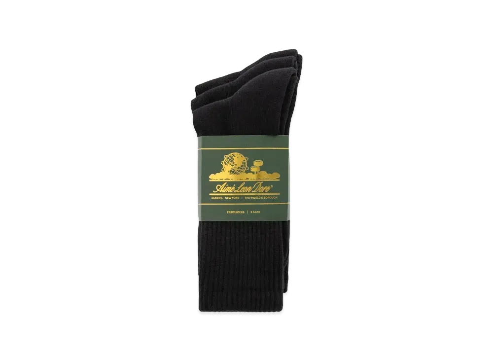 Aime Leon Dore Crew Sock 3-Pack "Black"