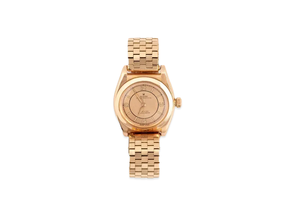 Aime Leon Dore Rolex Bubble Back 18Kt Rose Gold Watch "Gold"