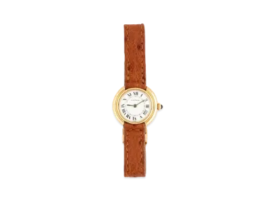 Aime Leon Dore Cartier Ladies Ronde Vendome 18Kt Gold Watch "Brown"