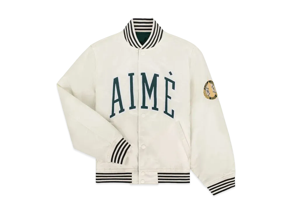 Aime Leon Dore Reversible Varsity Jacket "Cream & Green"