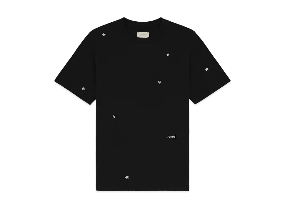 Aime Leon Dore Floral Embroidered Tee "Black"