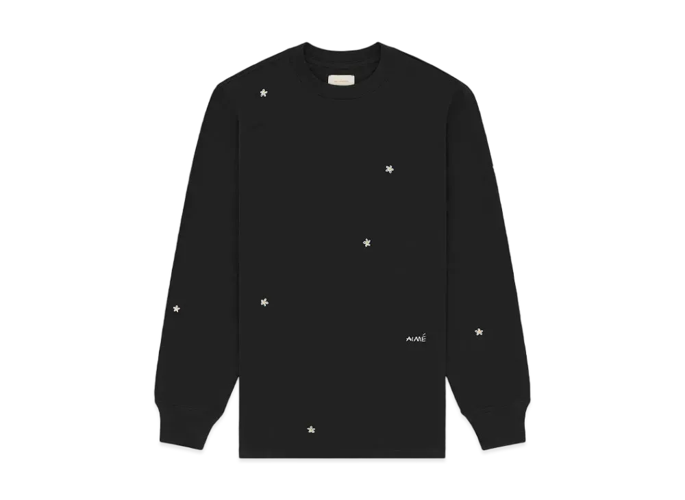 Aime Leon Dore Floral Embroidered Long-Sleeve Tee "Black"