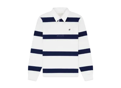 Aime Leon Dore Striped Crest Rugby "White & Navy"