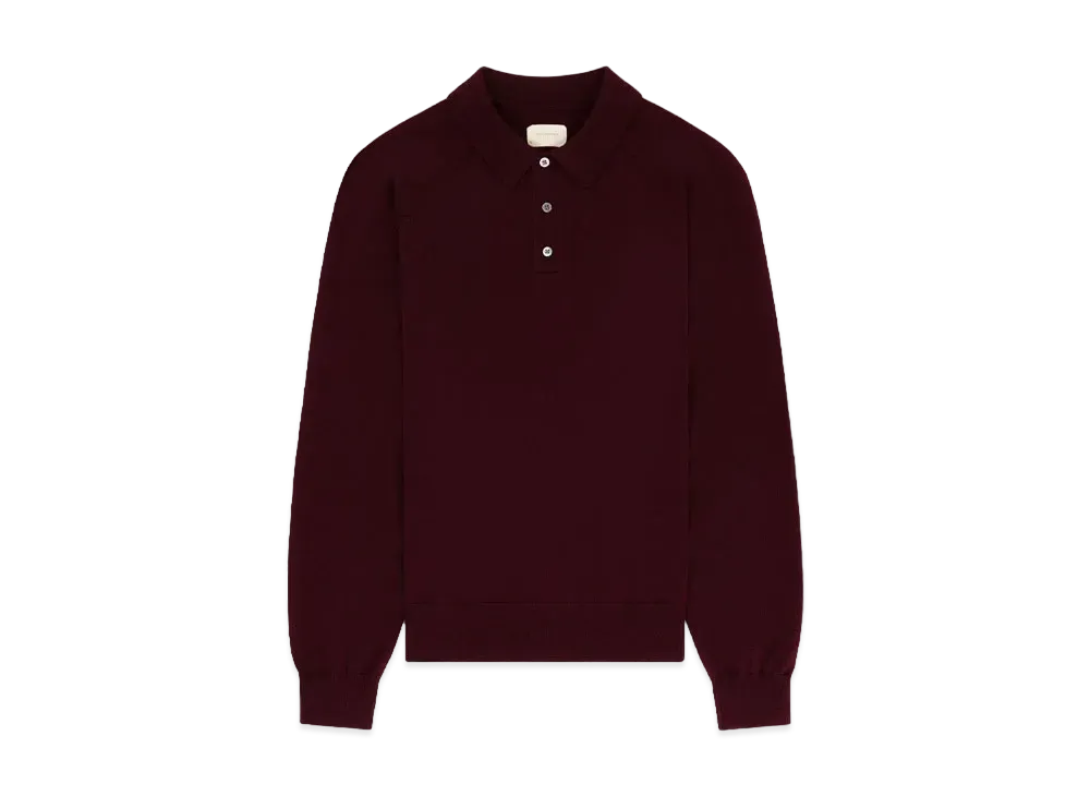 Aime Leon Dore Merino Silk Long-Sleeve Polo "Burgund"