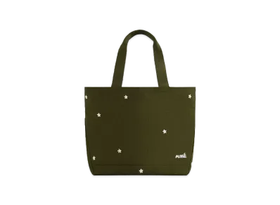 Aime Leon Dore Floral Embroidered Small Canvas Tote Bag "Green"