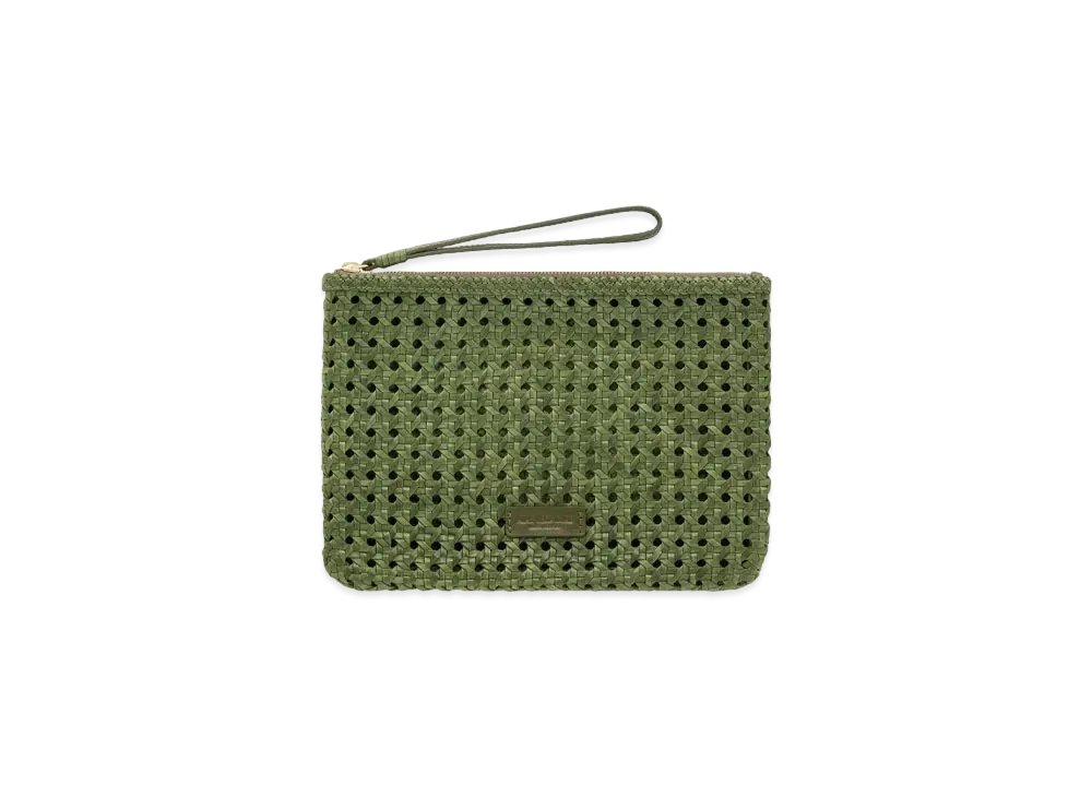 Aime Leon Dore Woven Leather Pouch "Green"