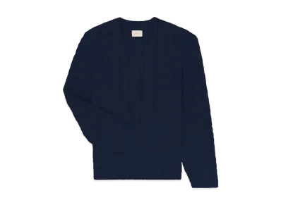 Aime Leon Dore Pointelle Cable Crewneck Sweater "Navy"