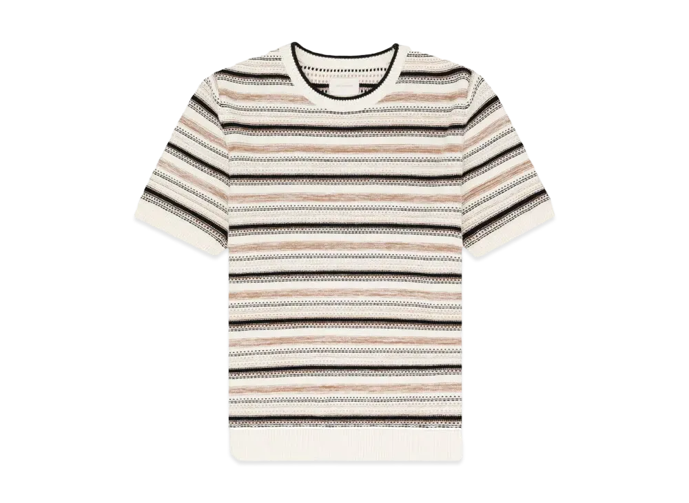 Aime Leon Dore Jacquard Striped Sweater Tee "Brown & Cream"