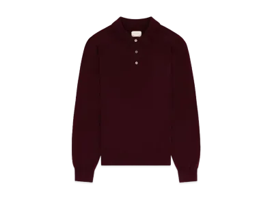 Aime Leon Dore Merino Silk Long-Sleeve Polo "Burgundy"