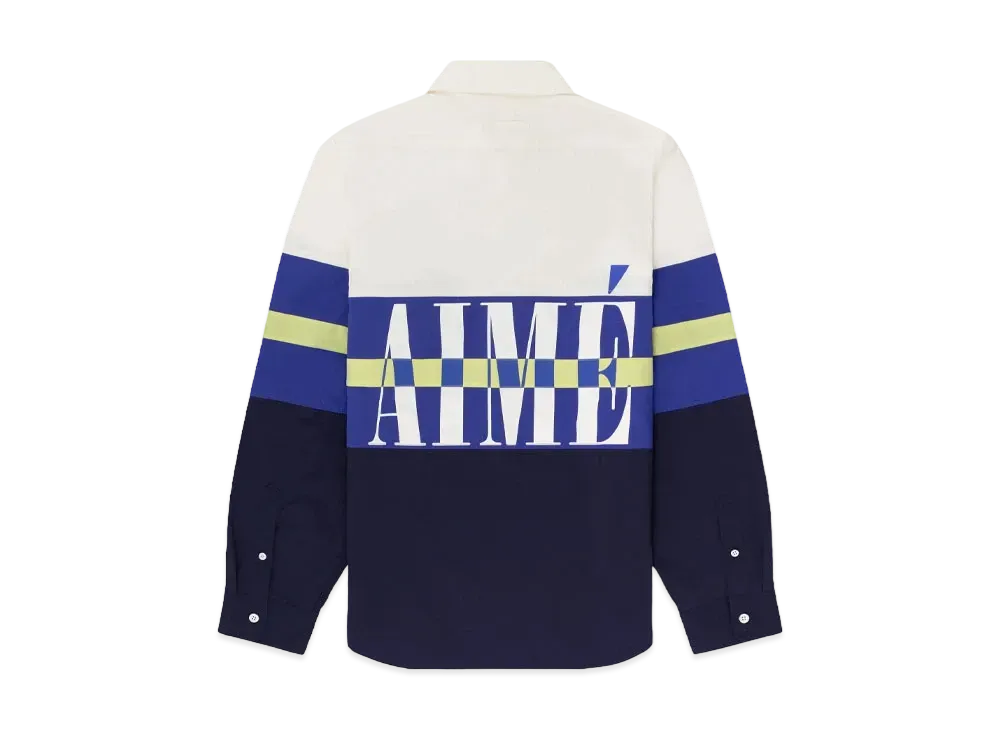 Aime Leon Dore Colorblock Logo Shirt "White & Navy"