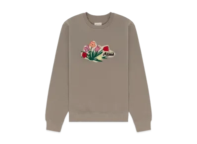 Aime Leon Dore Floral Applique Crewneck Sweatshirt "Taup"