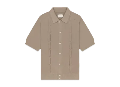 Aime Leon Dore Pointelle Polo Cardigan "Taup"