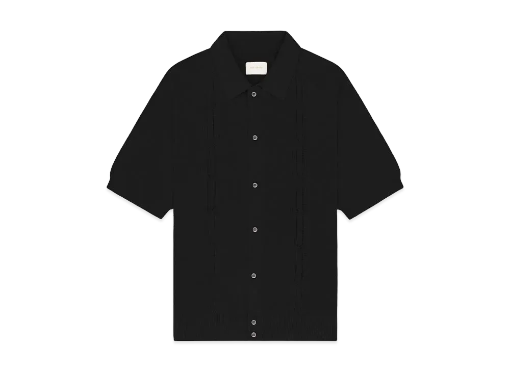 Aime Leon Dore Pointelle Polo Cardigan "Black"