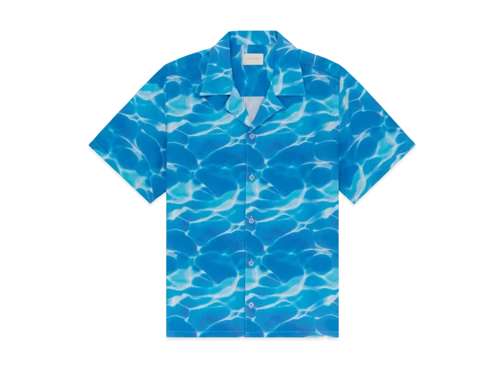 Aime Leon Dore Aqua Print Seersucker Shirt "Blue"