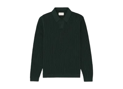 Aime Leon Dore Long-Sleeve Mesh Knit Polo "Green"