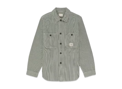 Aime Leon Dore Hickory Stripe Work Shirt "Green & White"