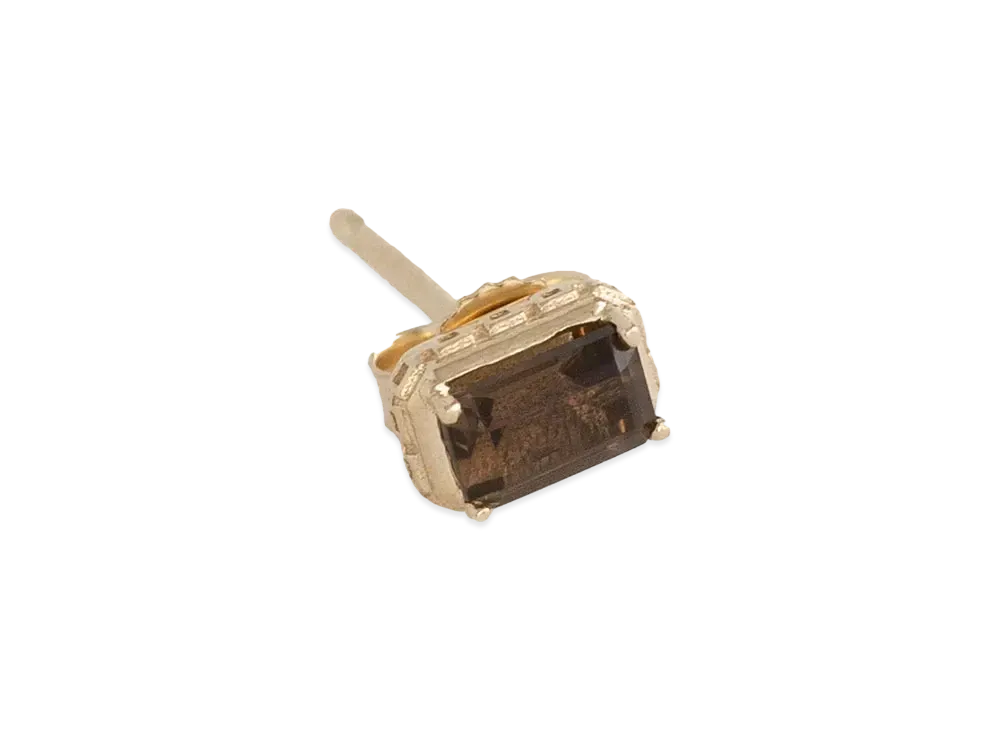 Aime Leon Dore 14Kt Gold Smoky Quartz Earring "Gold & Quartz"