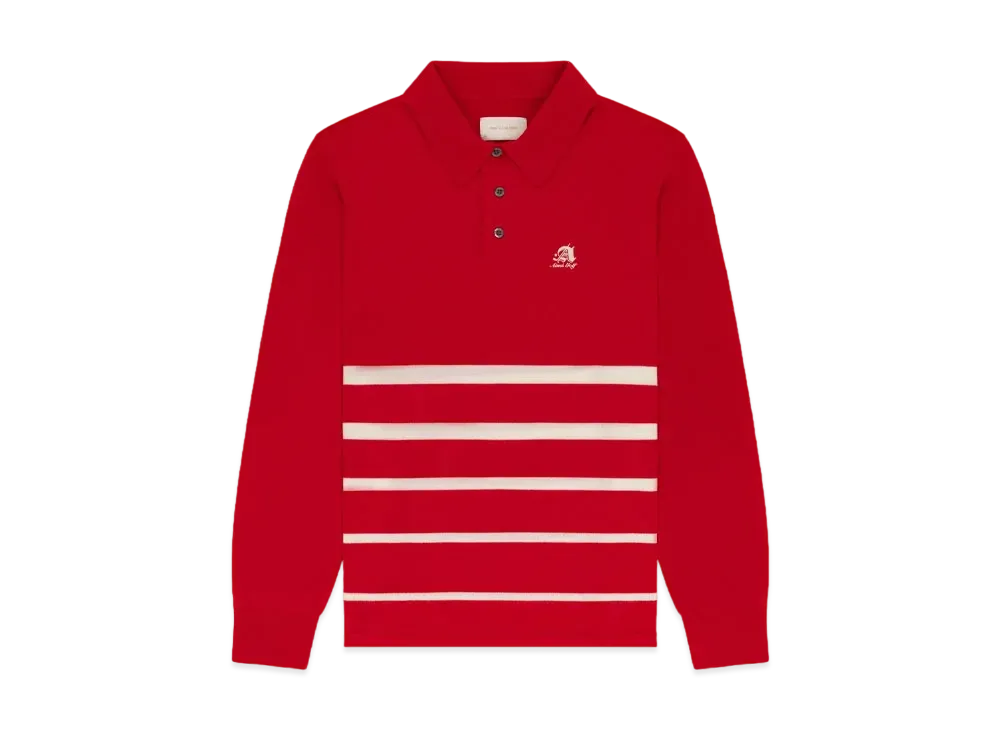 Aime Leon Dore ALD Golf Clubhouse Polo Sweater "Red & White"