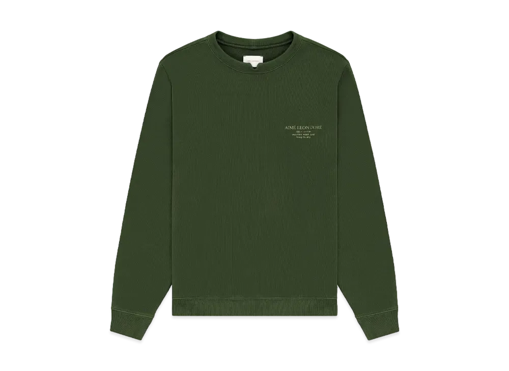 Aime Leon Dore Notch Collar Crewneck Sweatshirt "Green"