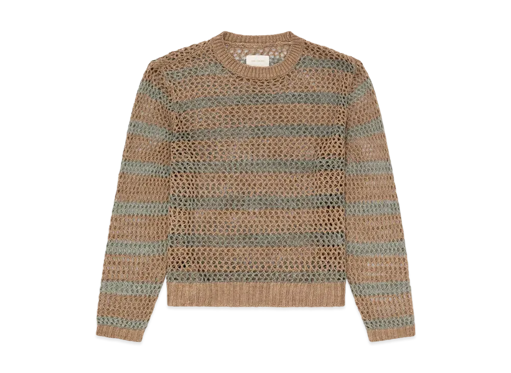 Aime Leon Dore Loose Knit Striped Crewneck Sweater "Tan"