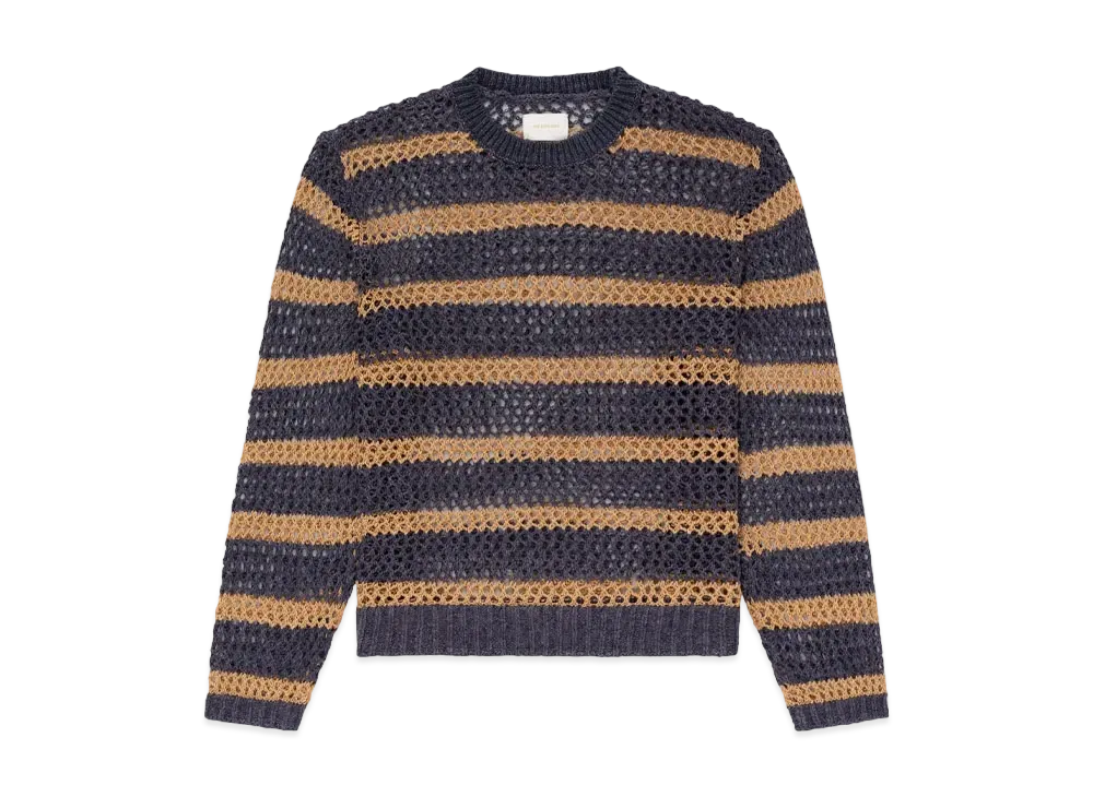 Aime Leon Dore Loose Knit Striped Crewneck Sweater "Navy"