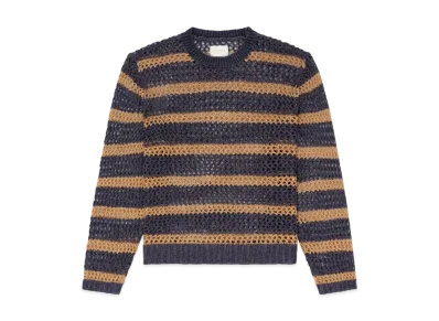 Aime Leon Dore Loose Knit Striped Crewneck Sweater "Navy"