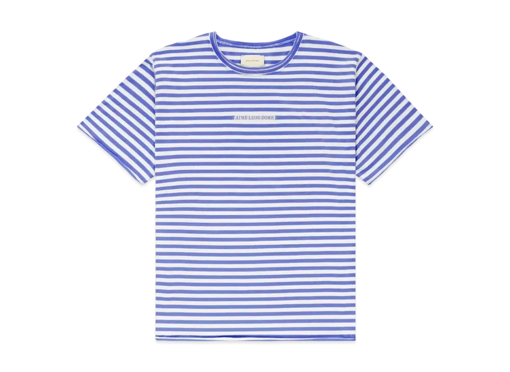 Aime Leon Dore Striped Beach Tee "Purple & Cream"
