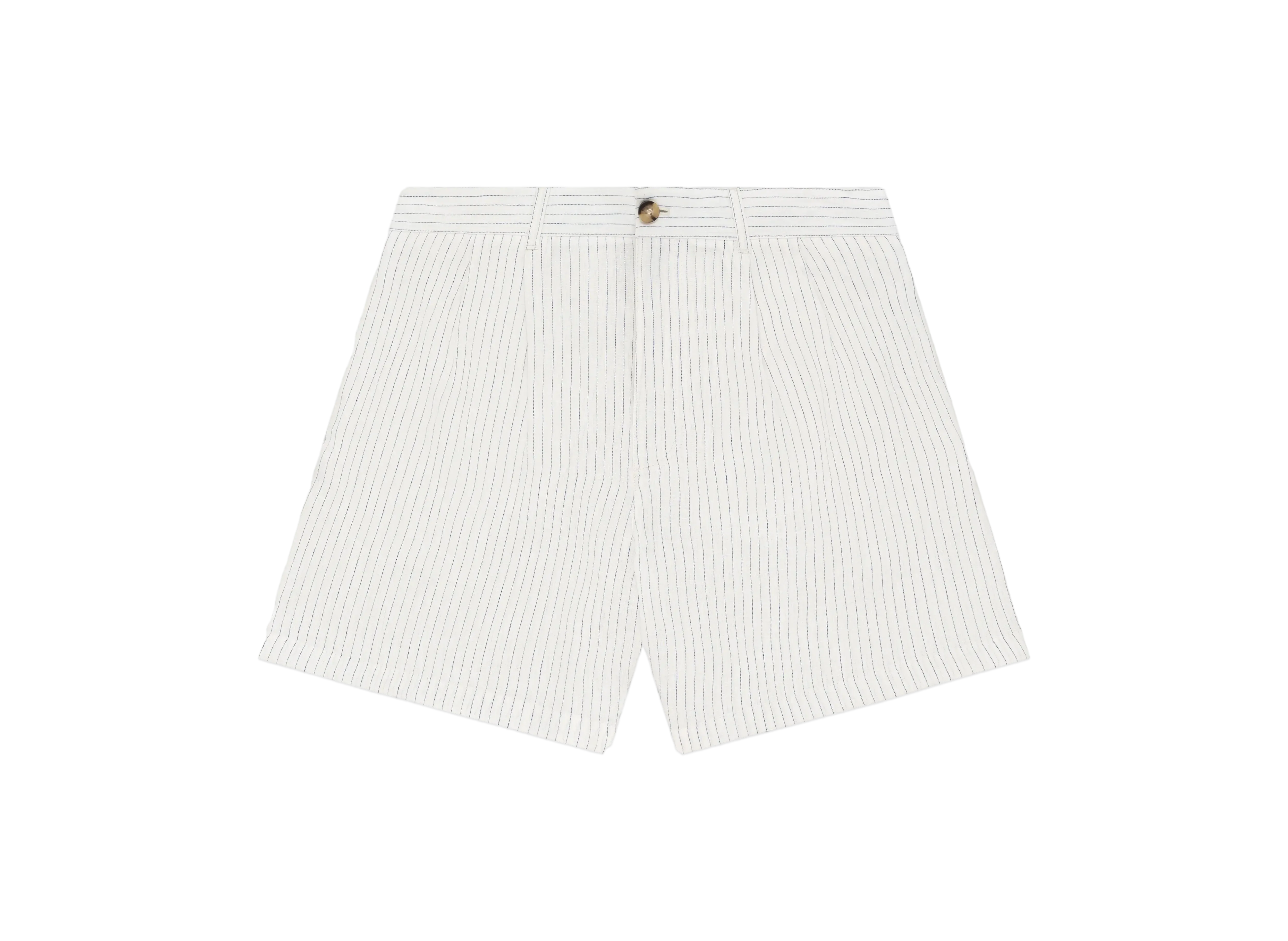 Aime Leon Dore Double Pleated Linen Short "White & Blue"