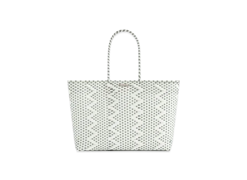 Aime Leon Dore Paralia Woven Tote Bag "Green & White"