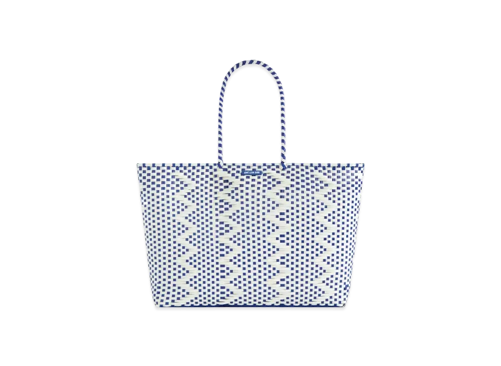 Aime Leon Dore Paralia Woven Tote Bag "Navy & White"