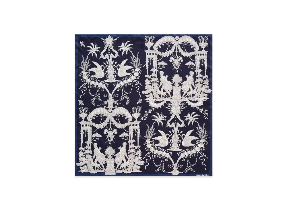 Aime Leon Dore Como Silk Bandana "Navy & White"