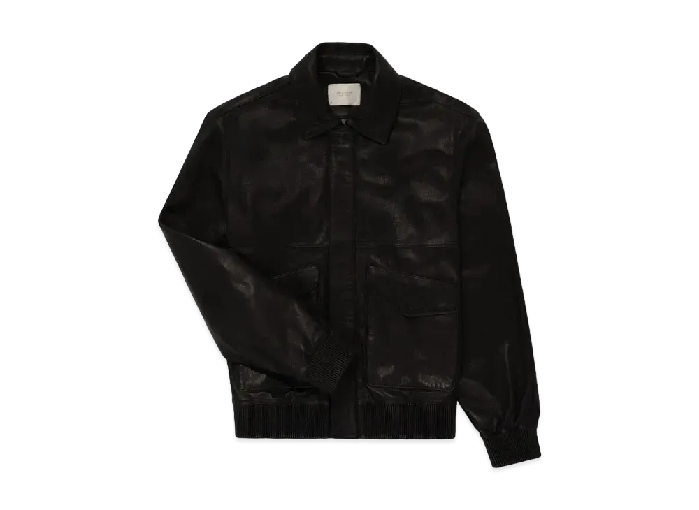 Aime Leon Dore Leather Bomber Jacket "Black"