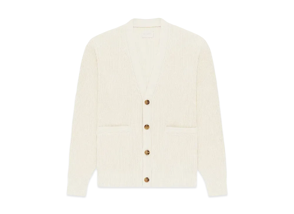 Aime Leon Dore Shaker Stitch Cardigan "Cream"