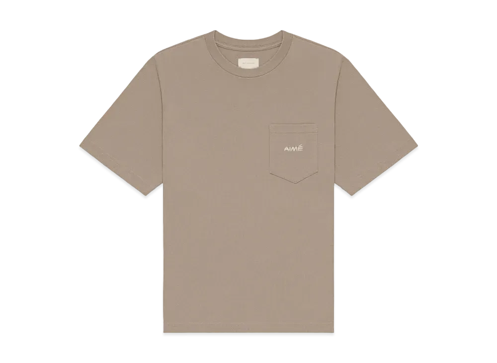 Aime Leon Dore Embroidered Aime Pocket Tee "Taupe"