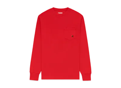 Aime Leon Dore Long-Sleeve Crest Pocket Tee "True Red"