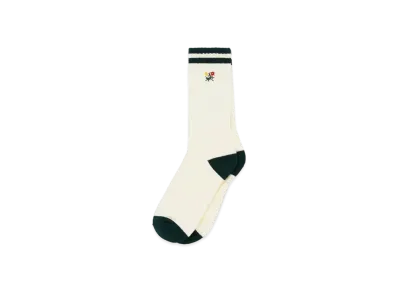 Aime Leon Dore Striped Crest Sock "White&Green"