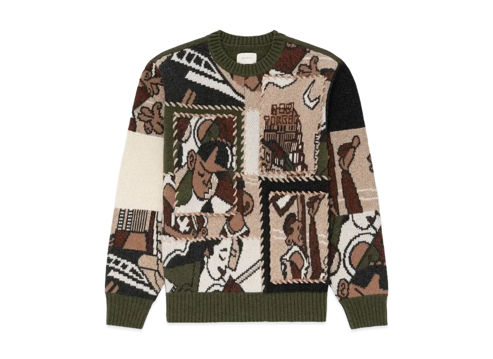 Aime Leon Dore Molina Patchwork Crewneck Sweater "Multi"