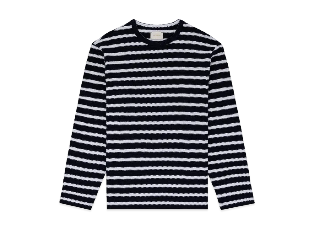 Aime Leon Dore Striped Jacquard Long-Sleeve Tee "White&Navy"