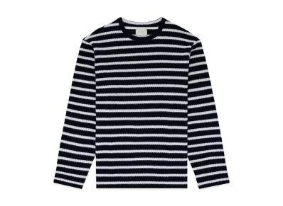 Aime Leon Dore Striped Jacquard Long-Sleeve Tee "White&Navy"