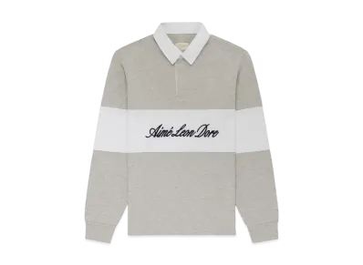 Aime Leon Dore Script Paneled Rugby "Grey&White"